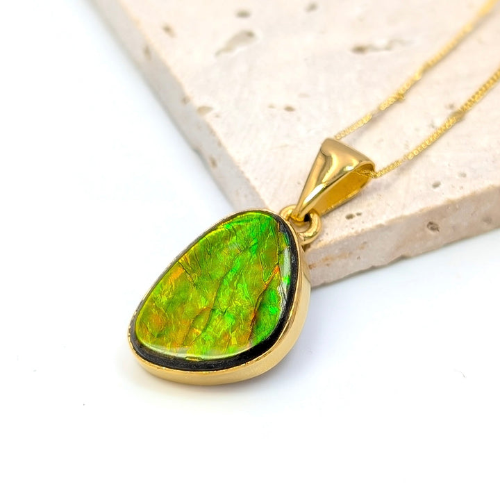 Ammolite Necklace in 18K Gold-Plated Sterling Silver