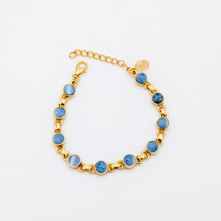 Australian Opal Bracelet in 18K Gold Over Sterling Silver