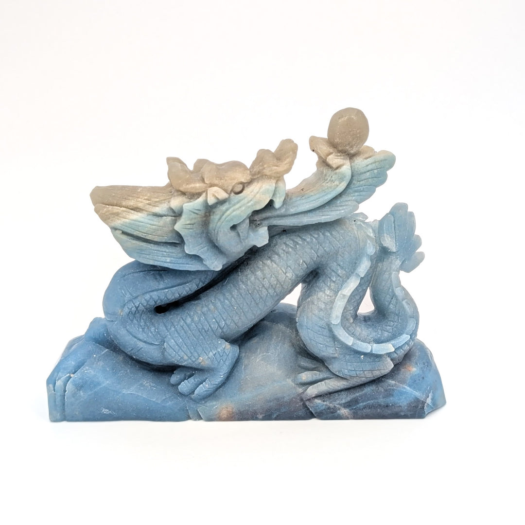 Blue Trolleite Carved Dragon