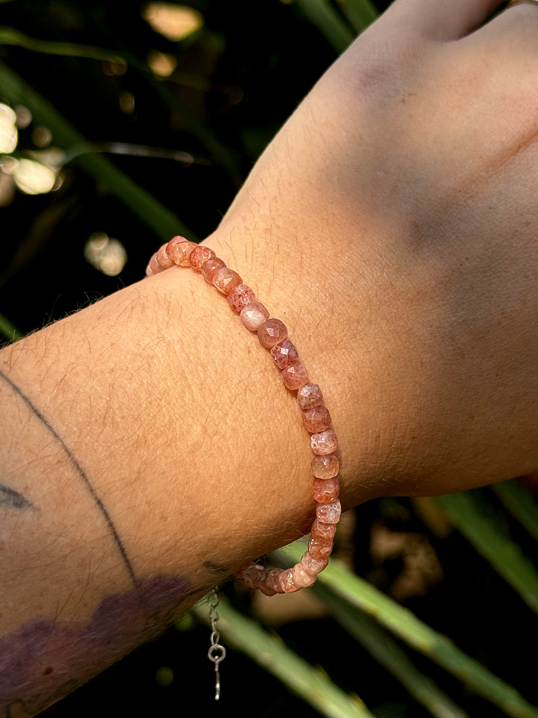 Sunstone Faceted Beaded Bracelet