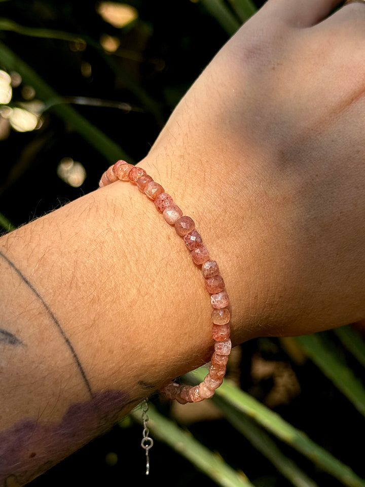 Sunstone Faceted Beaded Bracelet