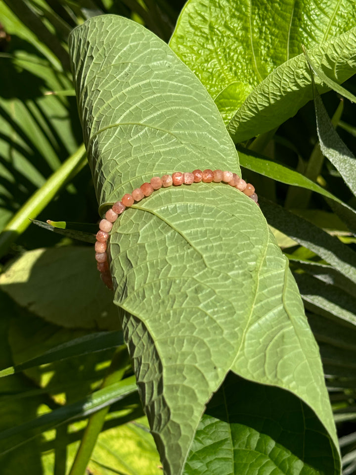 Sunstone Faceted Beaded Bracelet