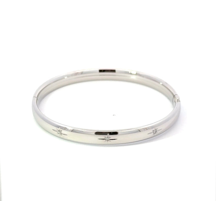 Triple Diamond Starburst Bracelet in Sterling Silver