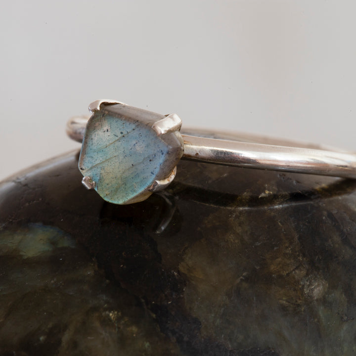 Rough Labradorite Stackable Ring in Sterling Silver