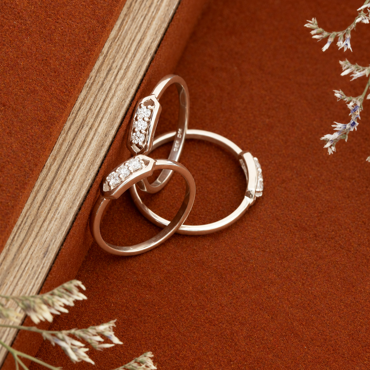 Moissanite Ring in Sterling Silver