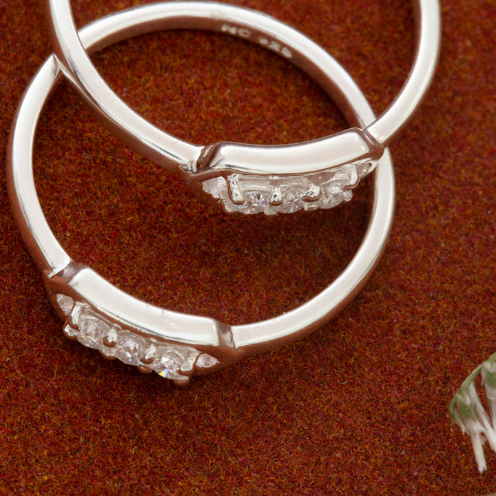 Moissanite Ring in Sterling Silver