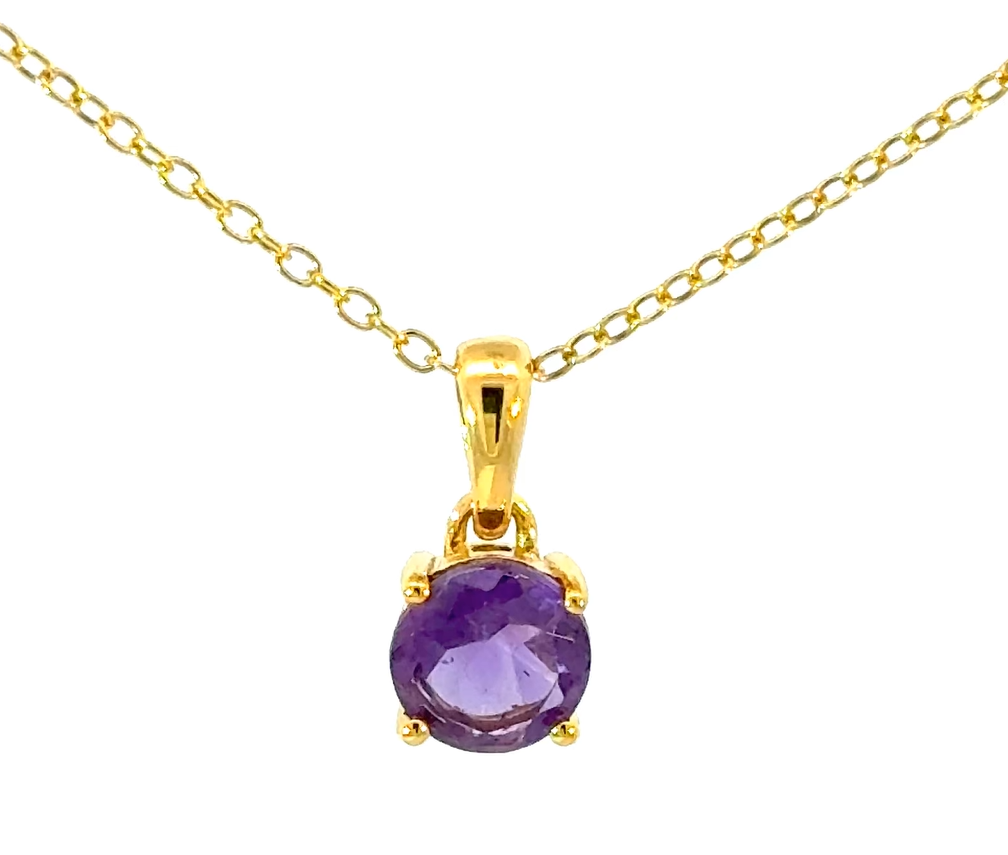 Amethyst Necklace in 18K Gold over Sterling Silver
