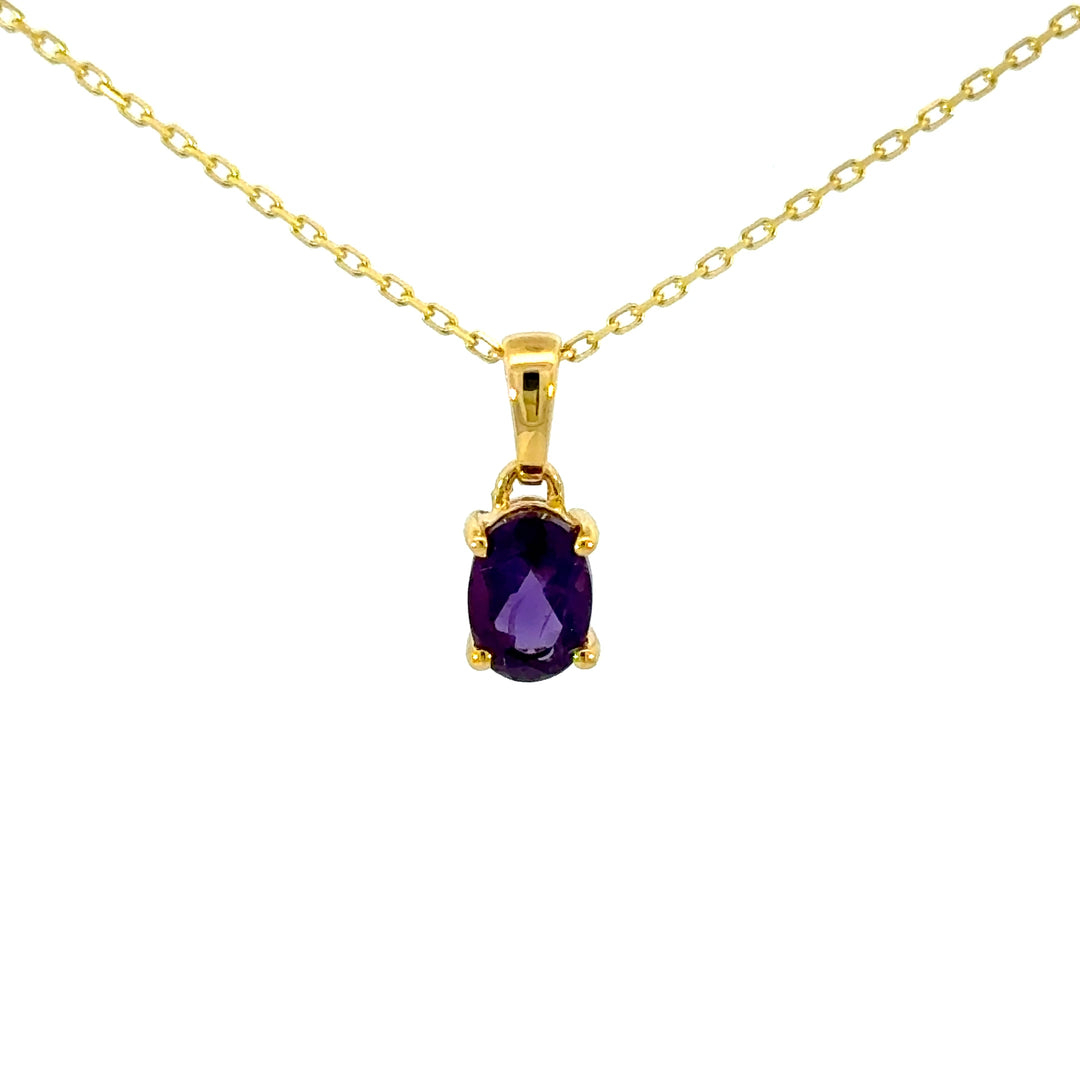 Amethyst Necklace in 18K Gold over Sterling Silver