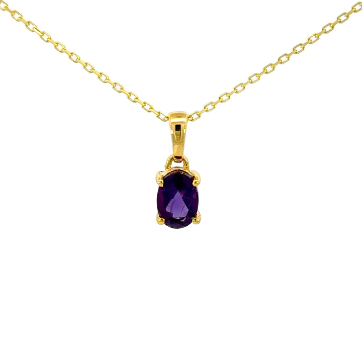 Amethyst Necklace in 18K Gold over Sterling Silver