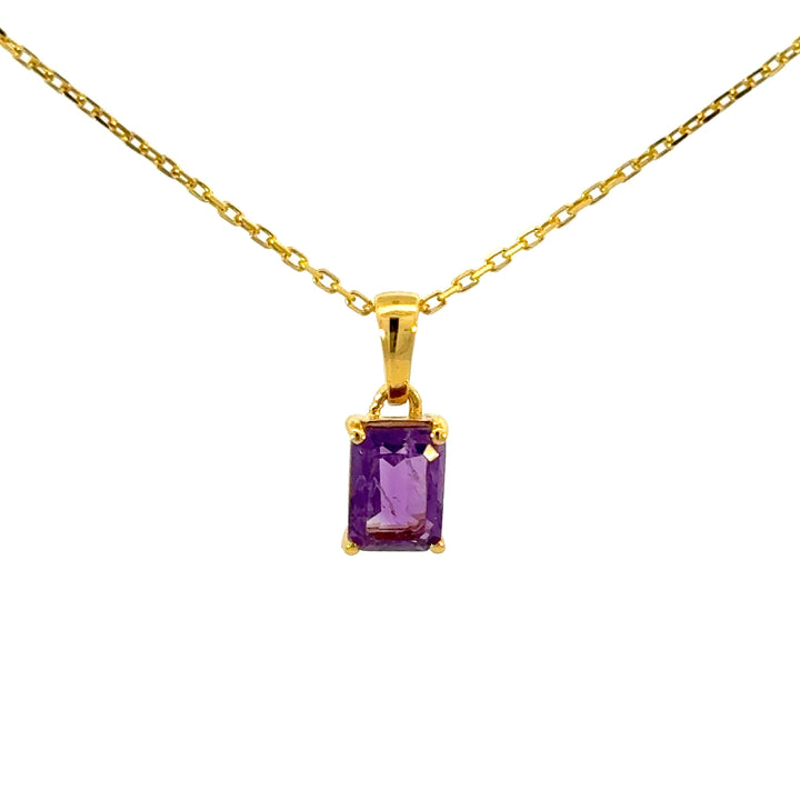 Amethyst Necklace in 18K Gold over Sterling Silver