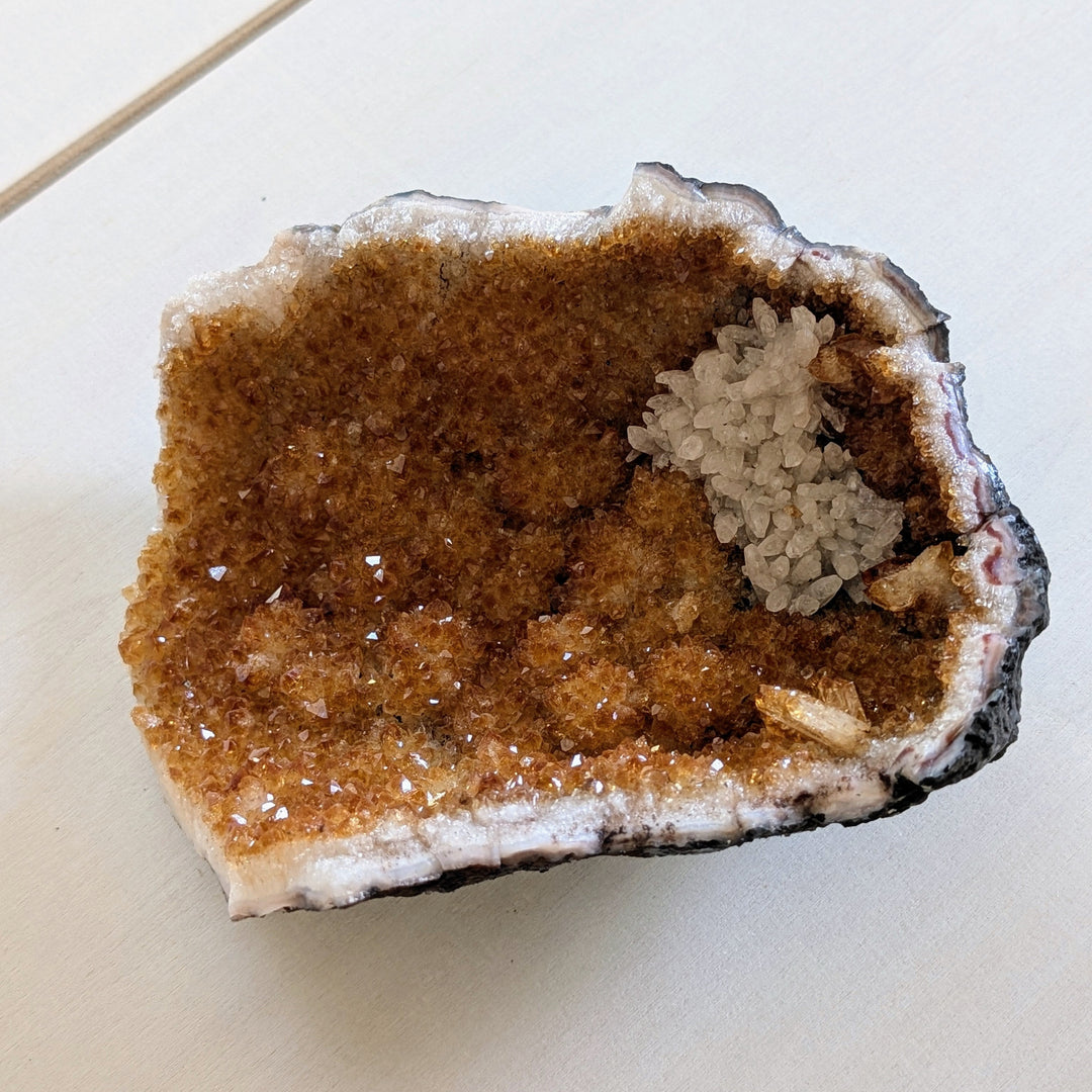 Citrine Crystal Cluster with Quartz Growth