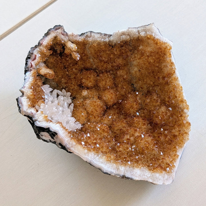 Citrine Crystal Cluster with Quartz Growth