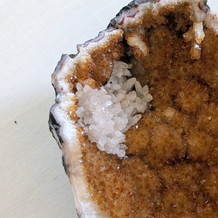 Citrine Crystal Cluster with Quartz Growth