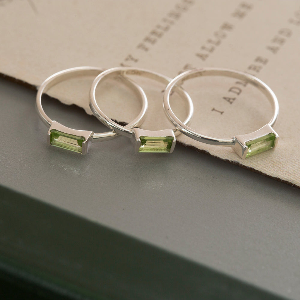 Peridot Stackable Ring in Sterling Silver