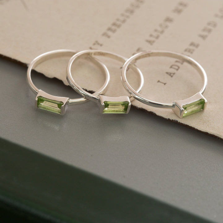 Peridot Stackable Ring in Sterling Silver