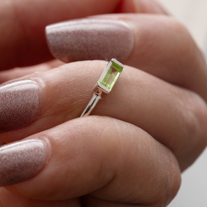 Peridot Stackable Ring in Sterling Silver