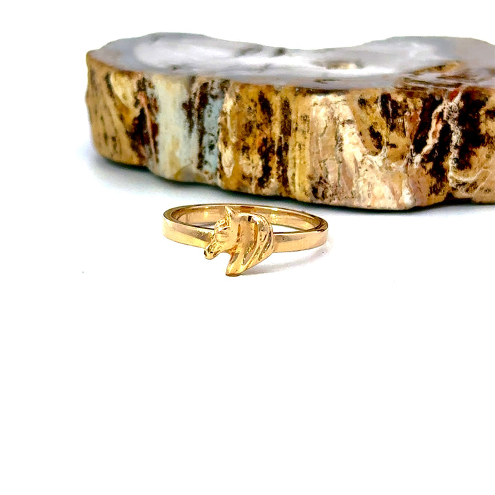 Vintage Horse Head Ring in 14K Yellow Gold