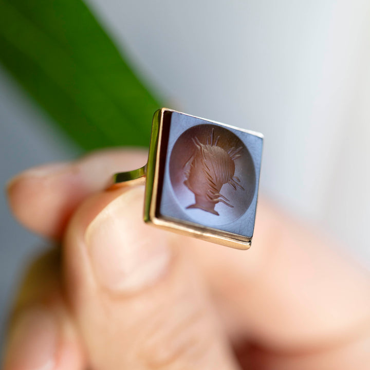 Vintage Sardonyx Ring in 10K Yellow Gold