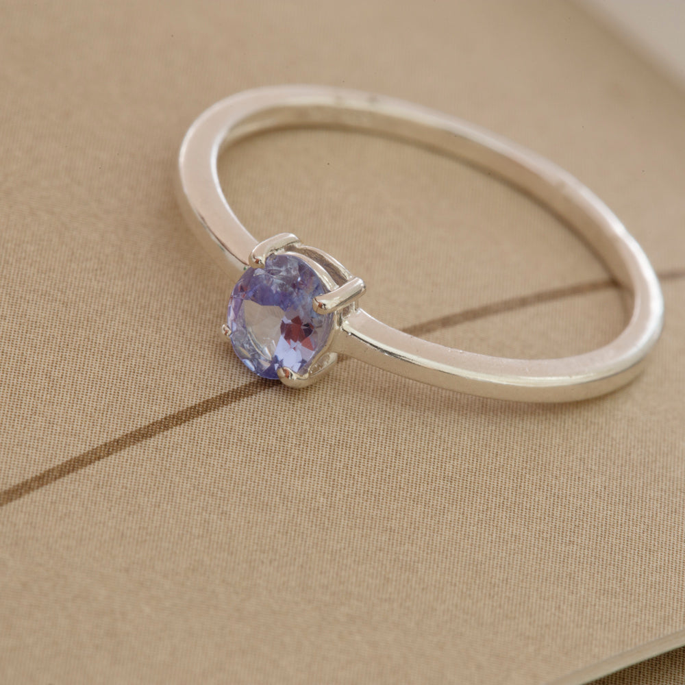 Tanzanite Stackable Ring in Sterling Silver