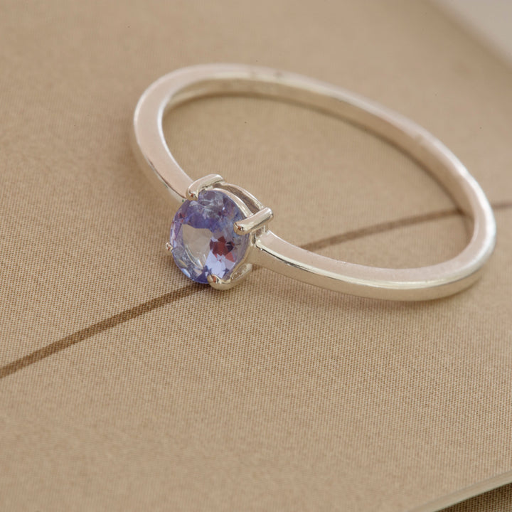 Tanzanite Stackable Ring in Sterling Silver