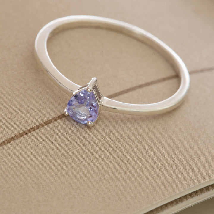 Tanzanite Stackable Ring in Sterling Silver