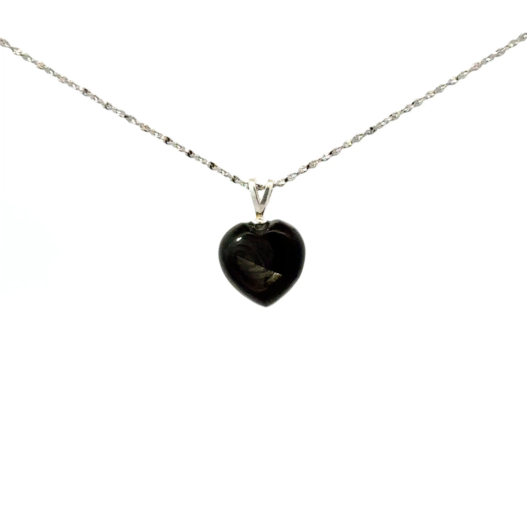 Hypersthene Heart Necklace