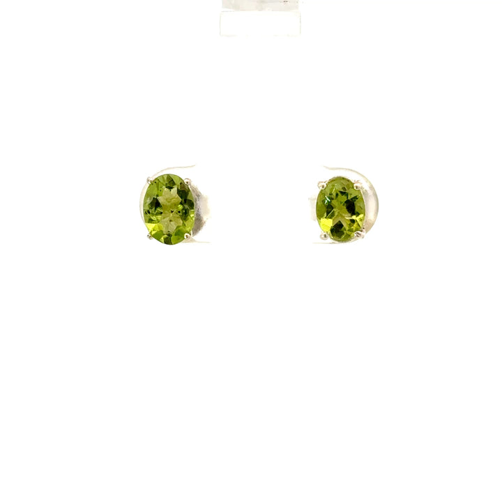 Peridot Stud Earrings in Sterling Silver