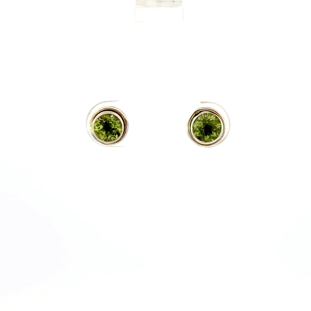 Peridot Stud Earrings in Sterling Silver