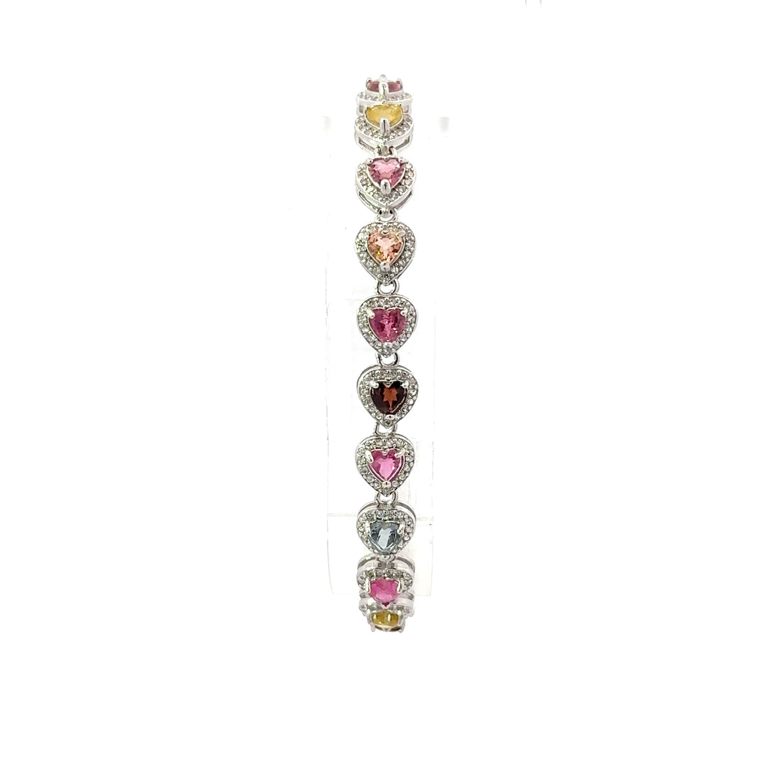 Multicolored Tourmaline Bracelets in Sterling Silver