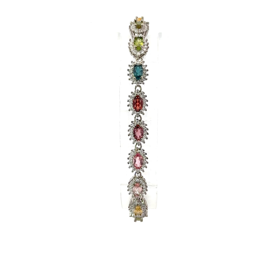 Multicolored Tourmaline Bracelets in Sterling Silver