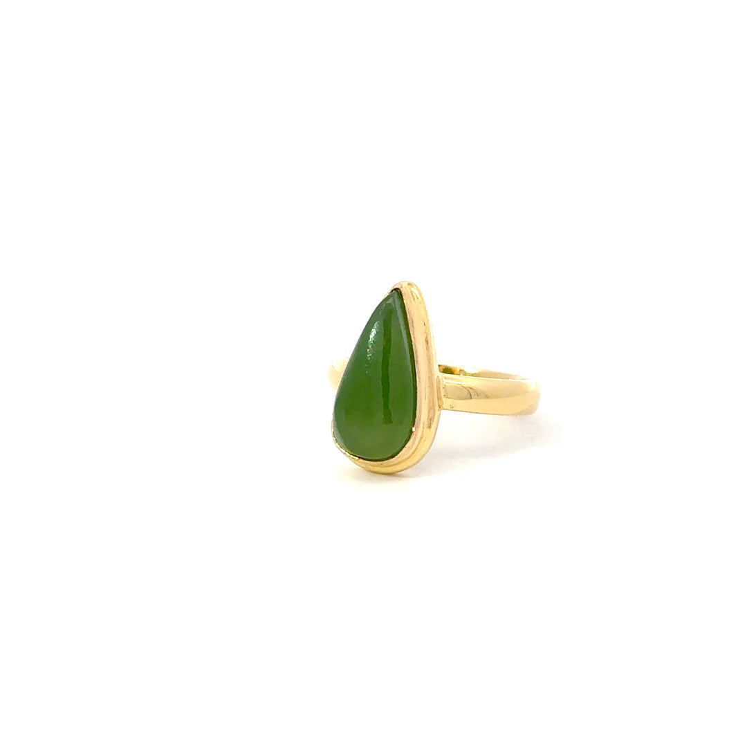 Bezel Set Jade Rings in 18K Gold over Sterling Silver