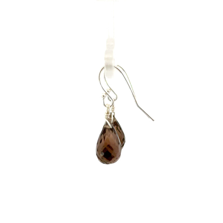 Faceted Briolette Gemstone Dangle Earrings in Sterling Silver