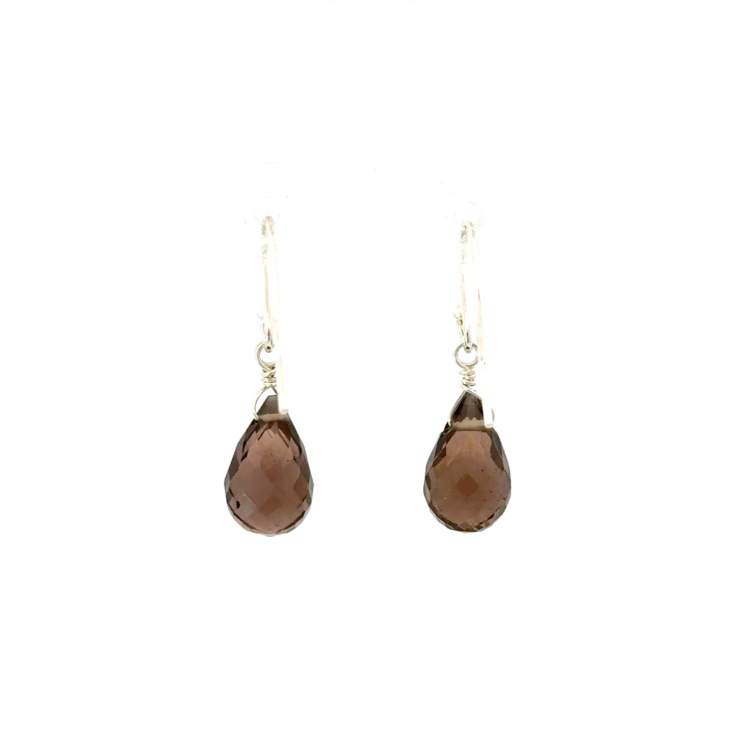 Faceted Briolette Gemstone Dangle Earrings in Sterling Silver