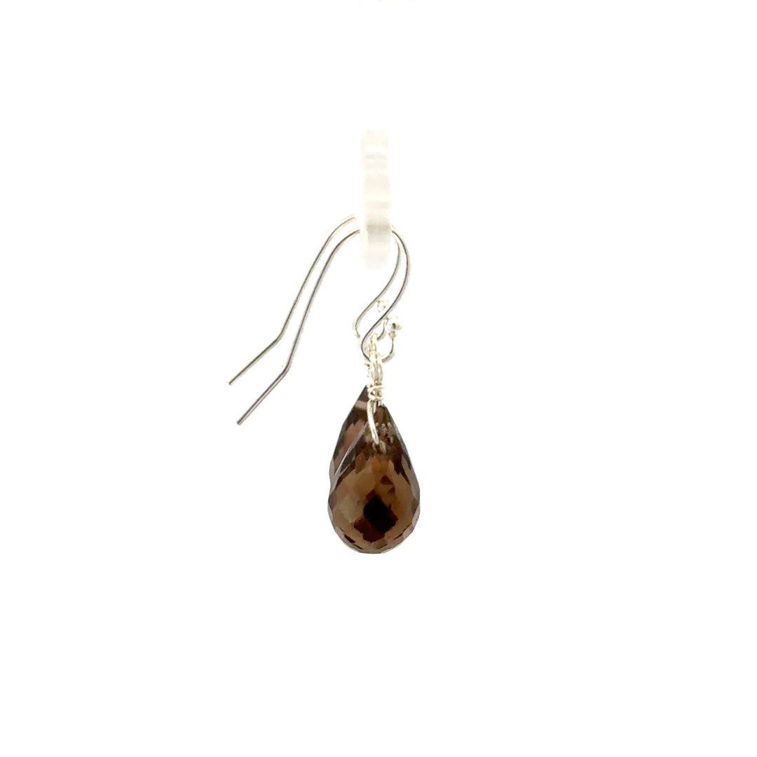 Faceted Briolette Gemstone Dangle Earrings in Sterling Silver