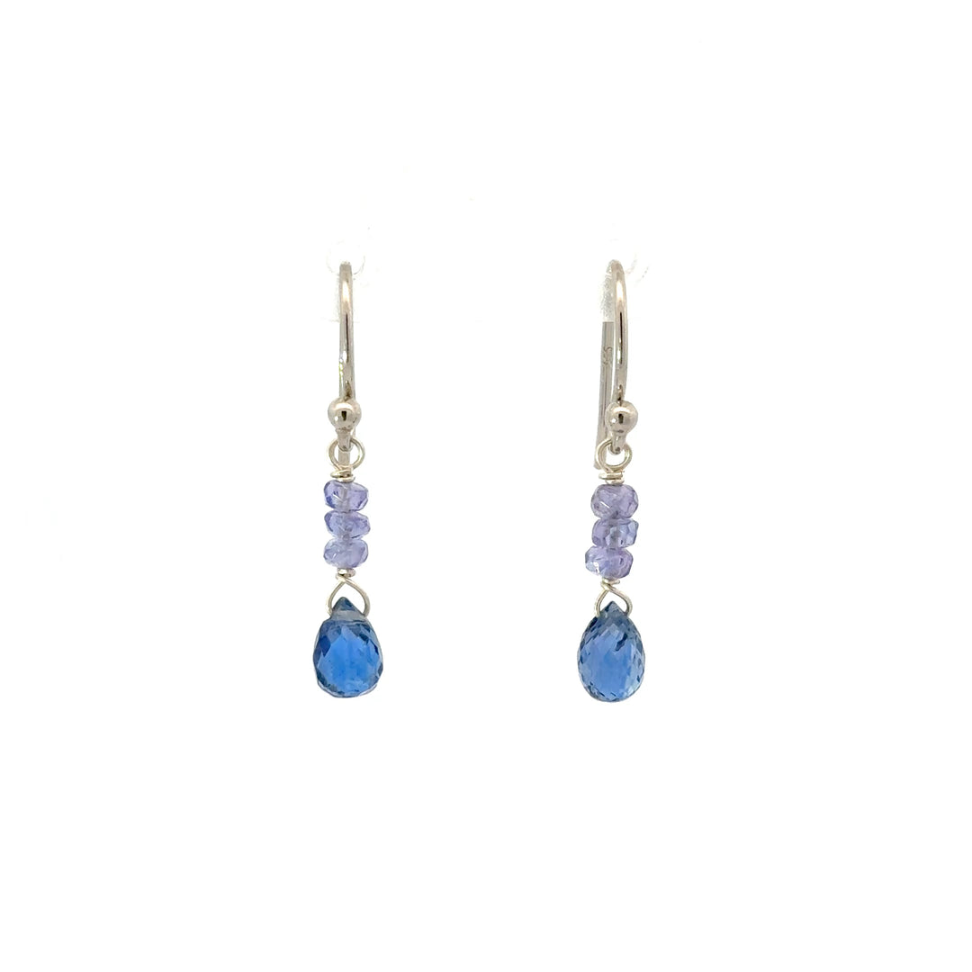 Faceted Briolette Gemstone Dangle Earrings in Sterling Silver