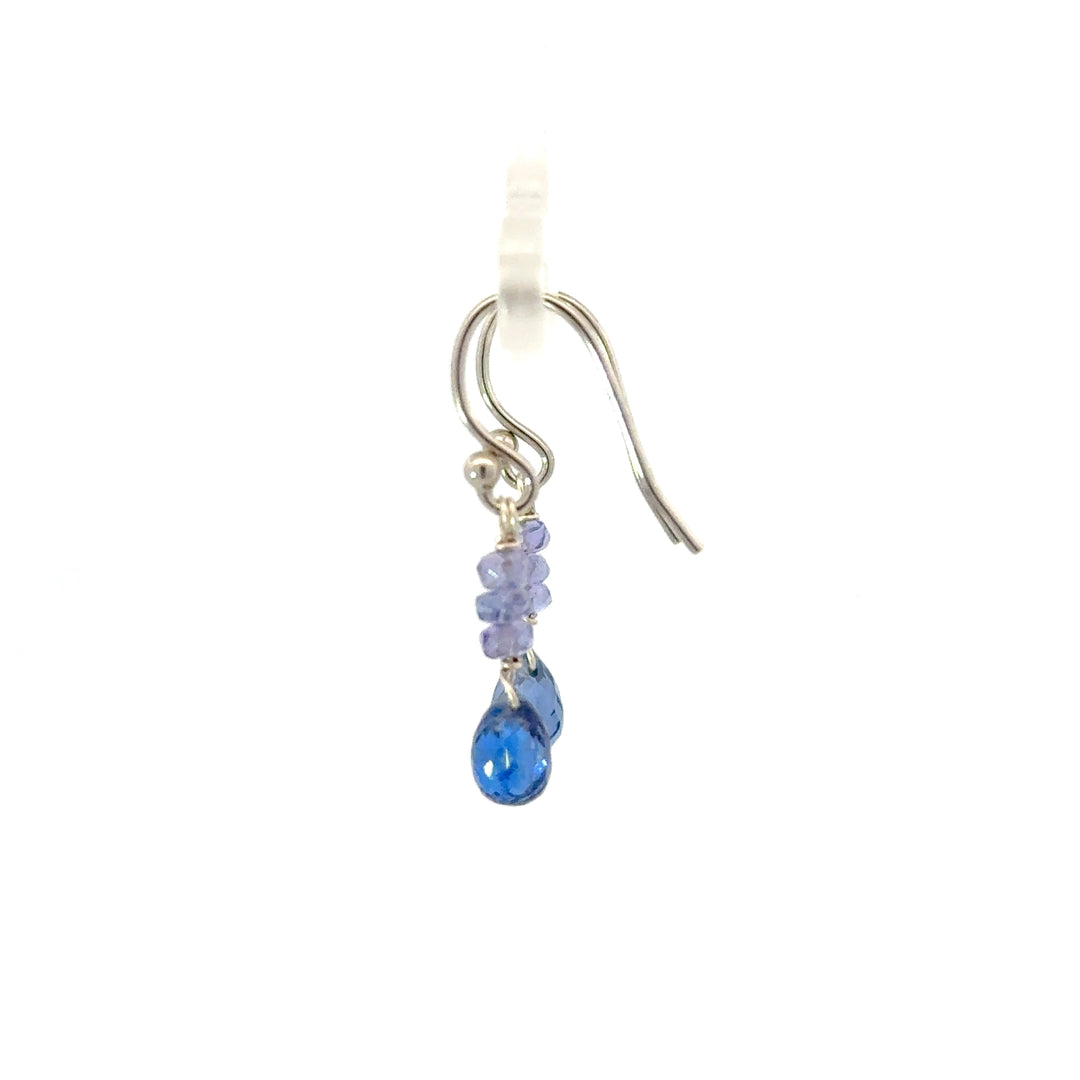 Faceted Briolette Gemstone Dangle Earrings in Sterling Silver