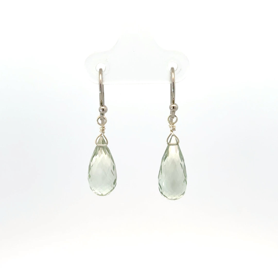 Faceted Briolette Gemstone Dangle Earrings in Sterling Silver