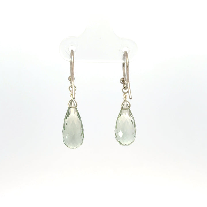 Faceted Briolette Gemstone Dangle Earrings in Sterling Silver