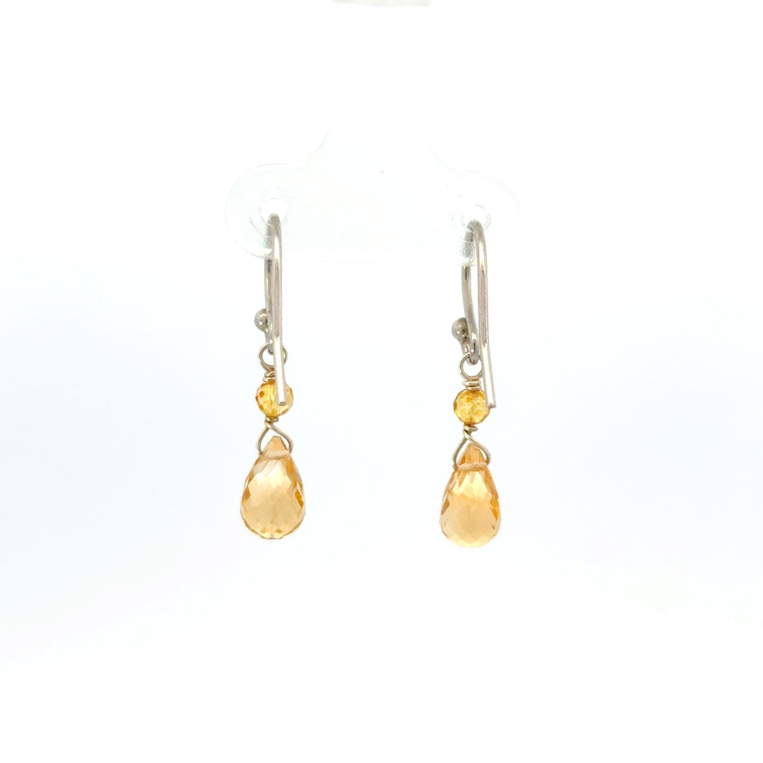 Faceted Briolette Gemstone Dangle Earrings in Sterling Silver