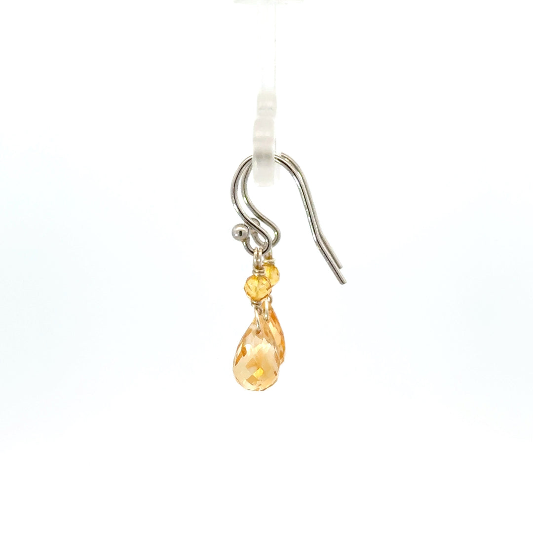 Faceted Briolette Gemstone Dangle Earrings in Sterling Silver