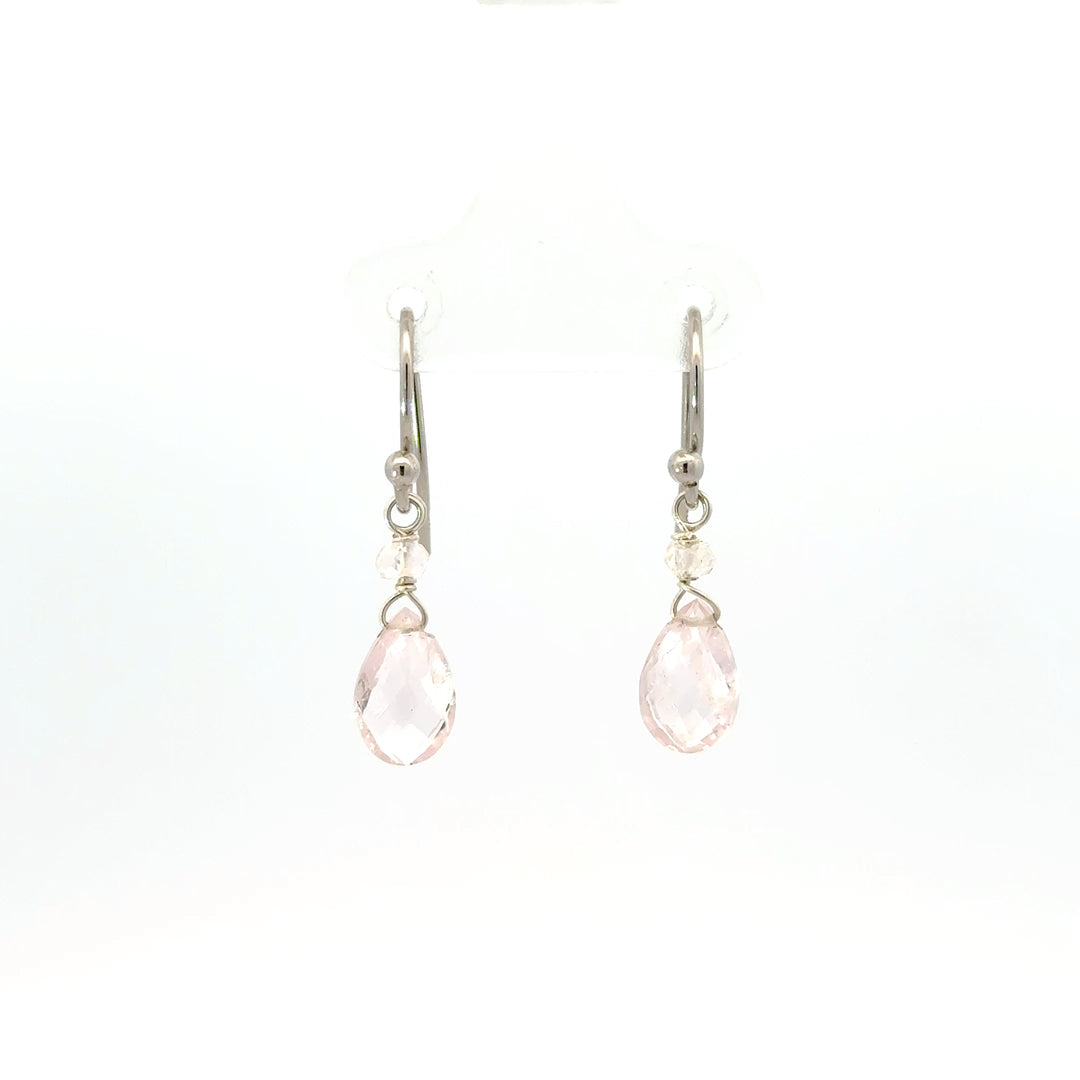Faceted Briolette Gemstone Dangle Earrings in Sterling Silver