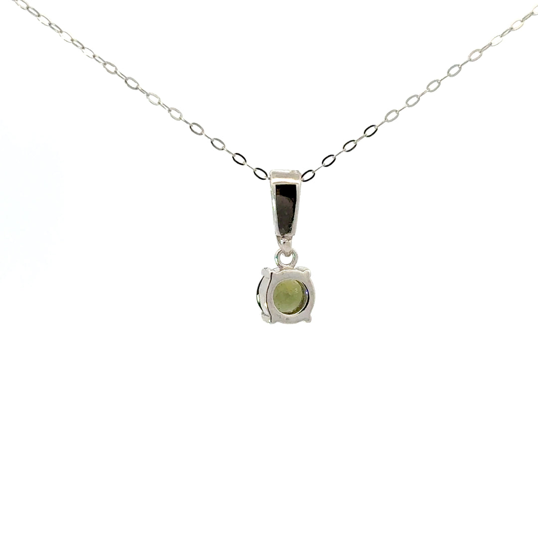 Moldavite Solitaire Necklaces in Sterling Silver