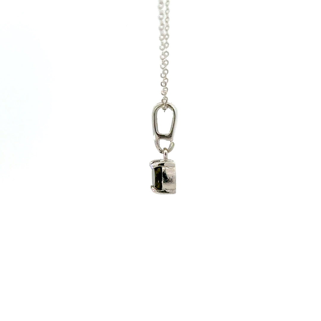 Moldavite Solitaire Necklaces in Sterling Silver