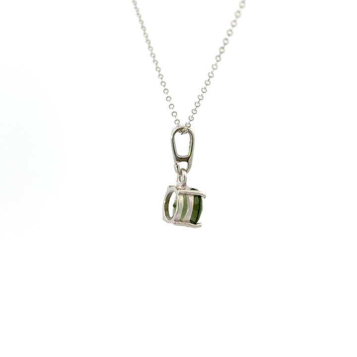 Moldavite Solitaire Necklaces in Sterling Silver