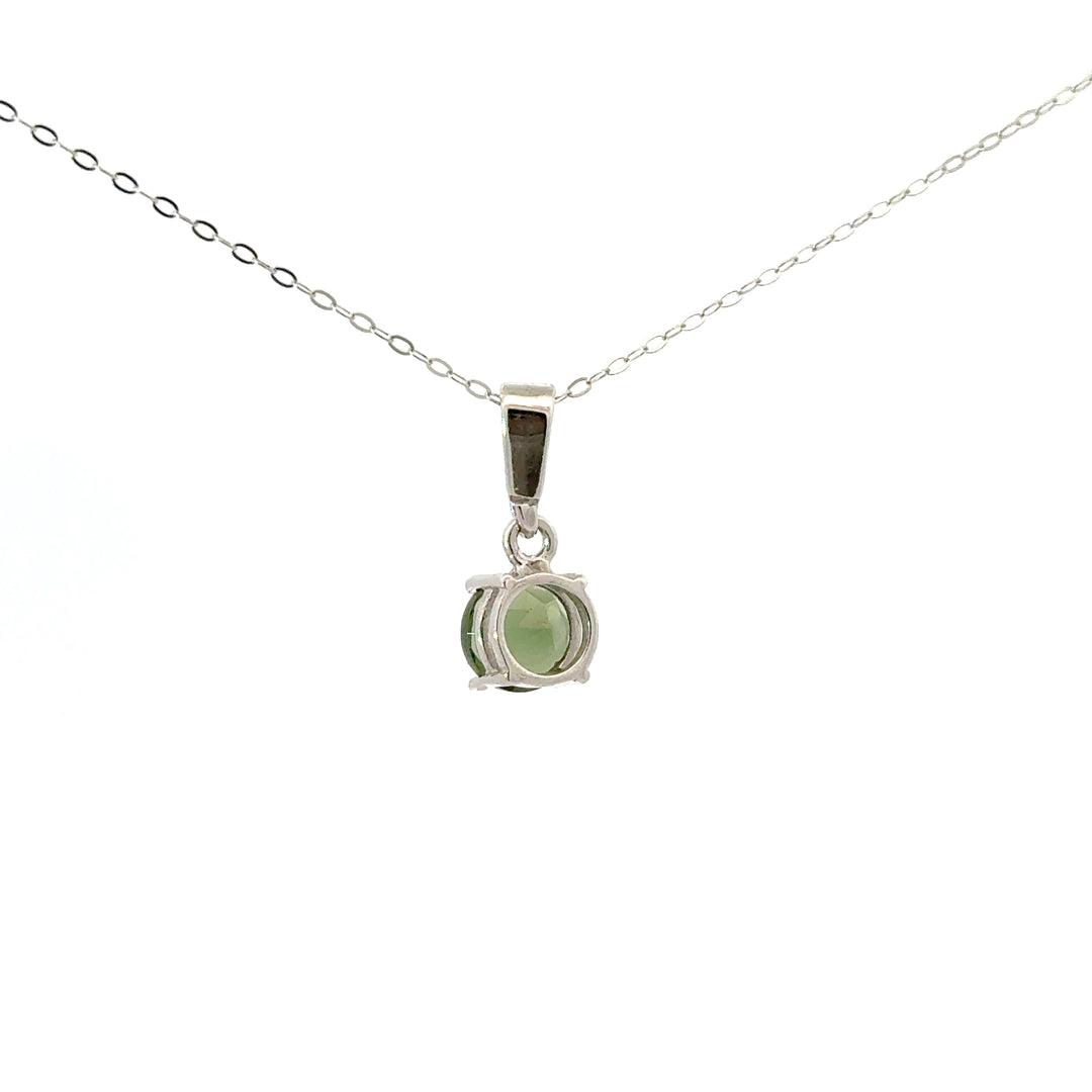 Moldavite Solitaire Necklaces in Sterling Silver