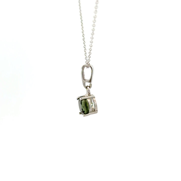 Moldavite Solitaire Necklaces in Sterling Silver