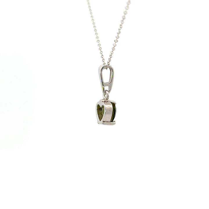 Moldavite Solitaire Necklaces in Sterling Silver