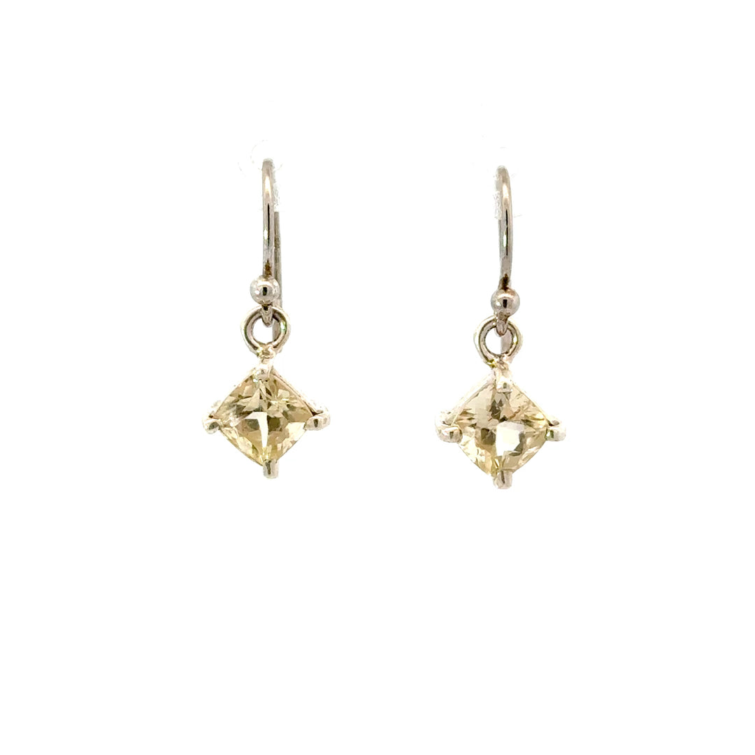 Faceted Scapolite Dangle Earrings in Sterling Silver