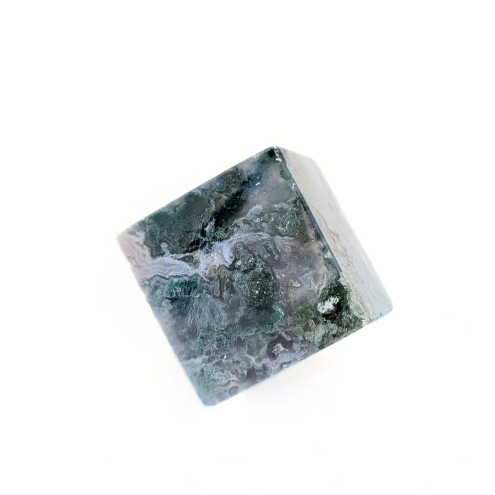 Moss Agate Polished Cube