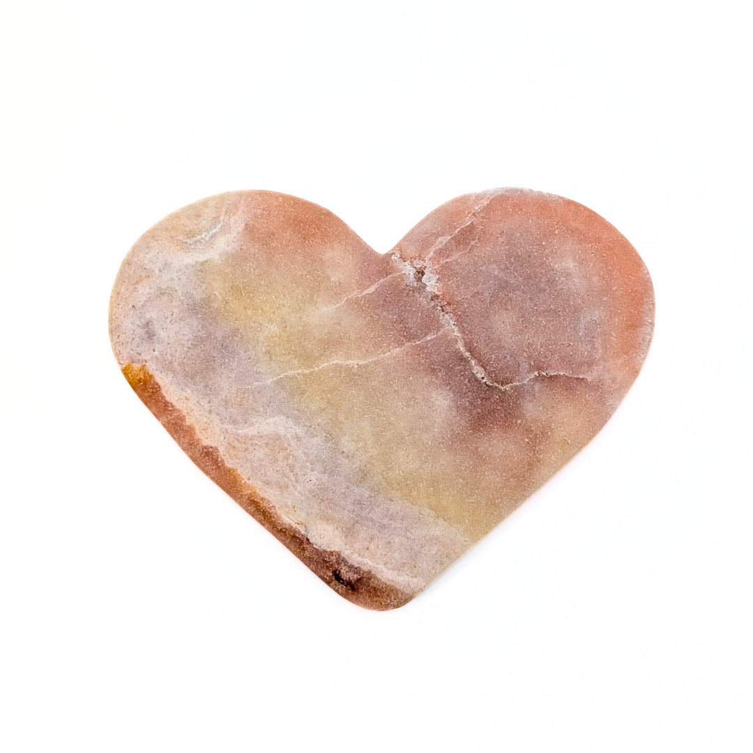 Pink Amethyst Polished Flat Heart Carving